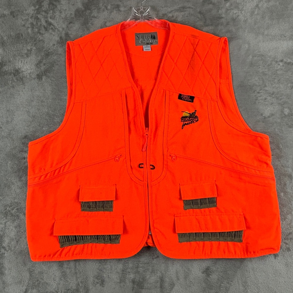 Scheels Outfitters Pheasants Forever Mens 3X Hunting Vest Blaze Orange Pockets
